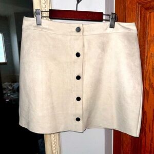 Naked zebra cream suede skirt